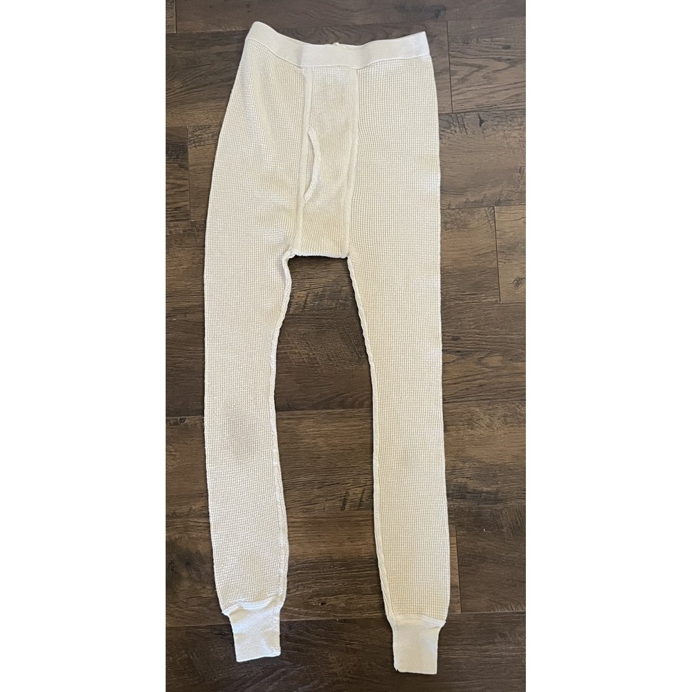 Vtg J E Morgan Thermal Waffle Knit Long John Pants Men M Tall 34-36 Cotton Layer